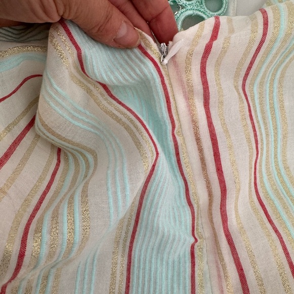 NWT My Beachy Side Uzasel Striped Sleeveless Dress Size 3 Tie Shoulders Pockets - Picture 13 of 13